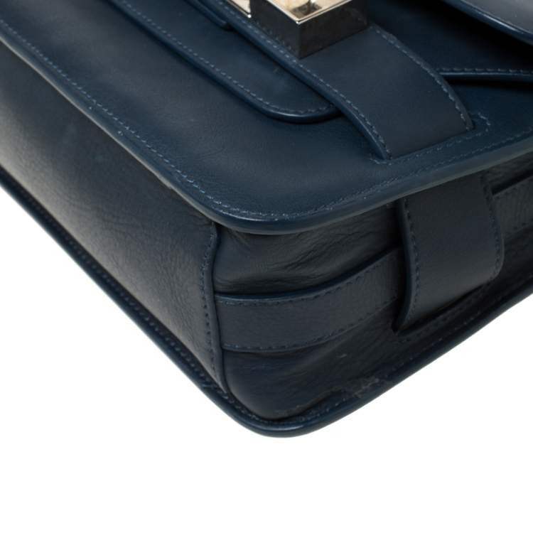 Pre Owned Proenza Schouler Navy Blue Leather Mini Classic PS11 Shoulder Bag