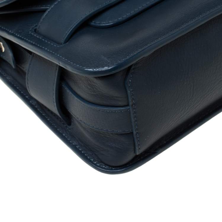 Pre Owned Proenza Schouler Navy Blue Leather Mini Classic PS11 Shoulder Bag
