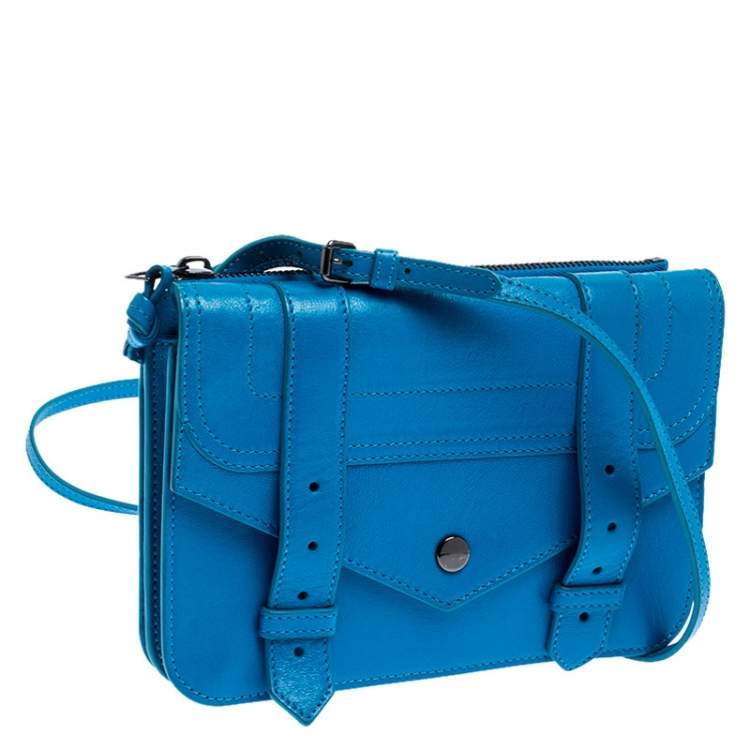 Pre Owned Proenza Schouler Blue Leather PS1 Crossbody Bag