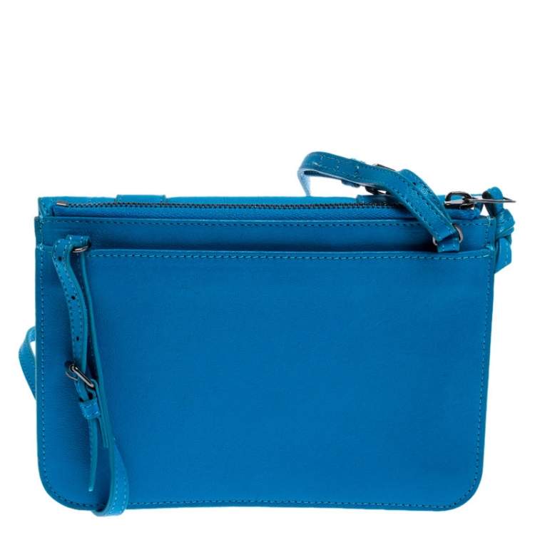 Pre Owned Proenza Schouler Blue Leather PS1 Crossbody Bag