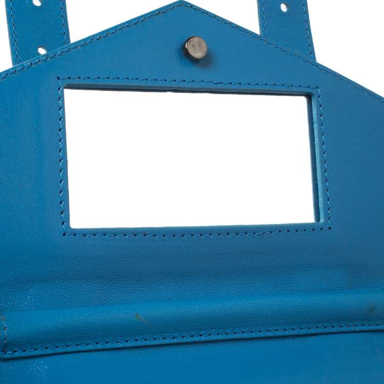 Pre Owned  Proenza Schouler Blue Leather PS1 Wallet On Chain