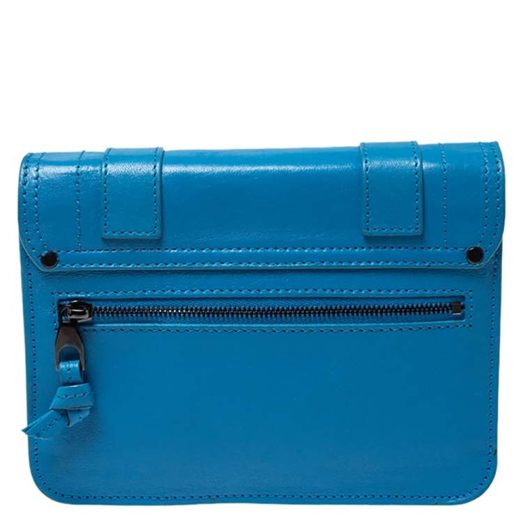 Pre Owned  Proenza Schouler Blue Leather PS1 Wallet On Chain