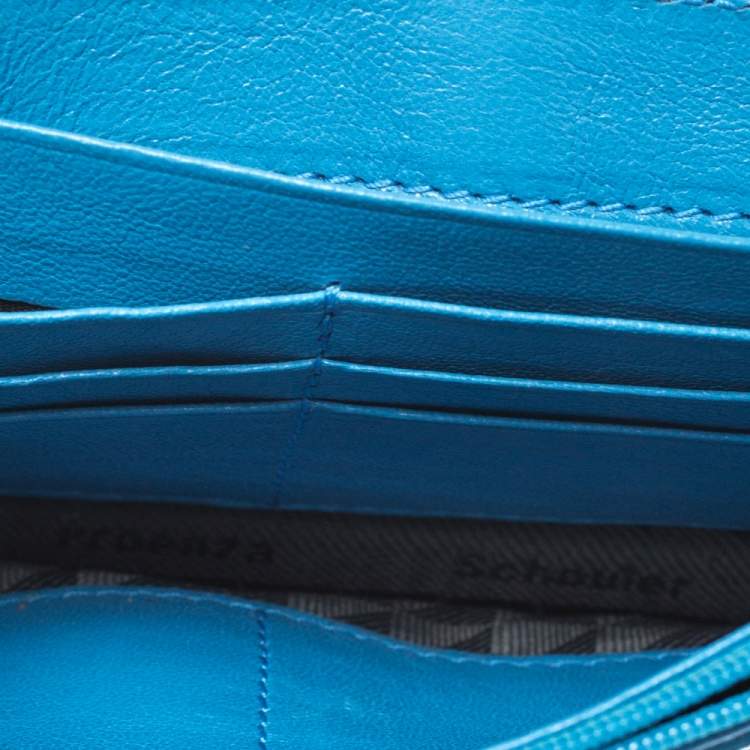 Pre Owned  Proenza Schouler Blue Leather PS1 Wallet On Chain