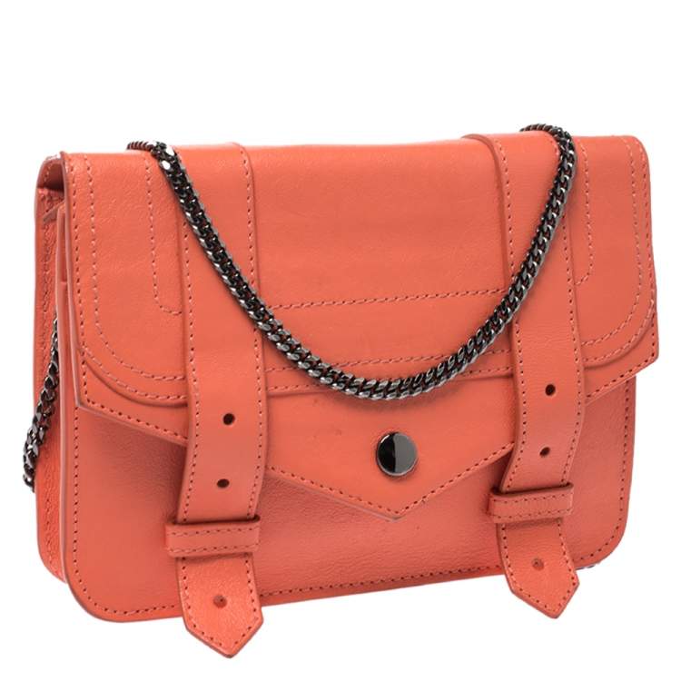 Pre Owned Proenza Schouler Orange Leather PS1 Wallet On Chain