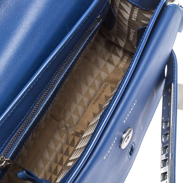 Pre Owned Proenza Schouler Blue Leather Mini Classic PS11 Shoulder Bag