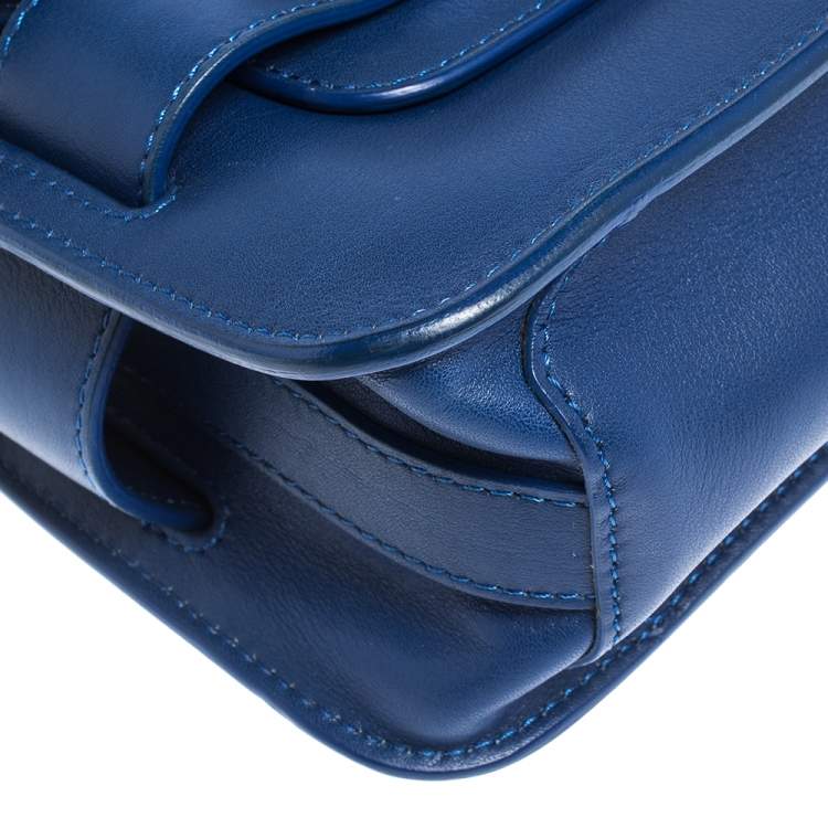 Pre Owned Proenza Schouler Blue Leather Mini Classic PS11 Shoulder Bag