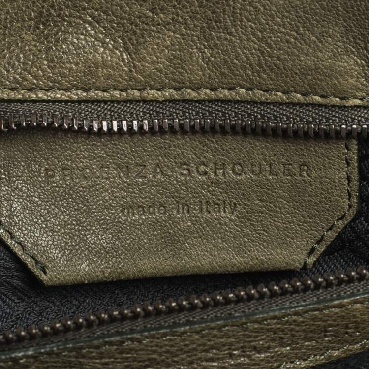 Pre Owned Proenza Schouler Seaweed Green Leather PS1 Top Handle Bag