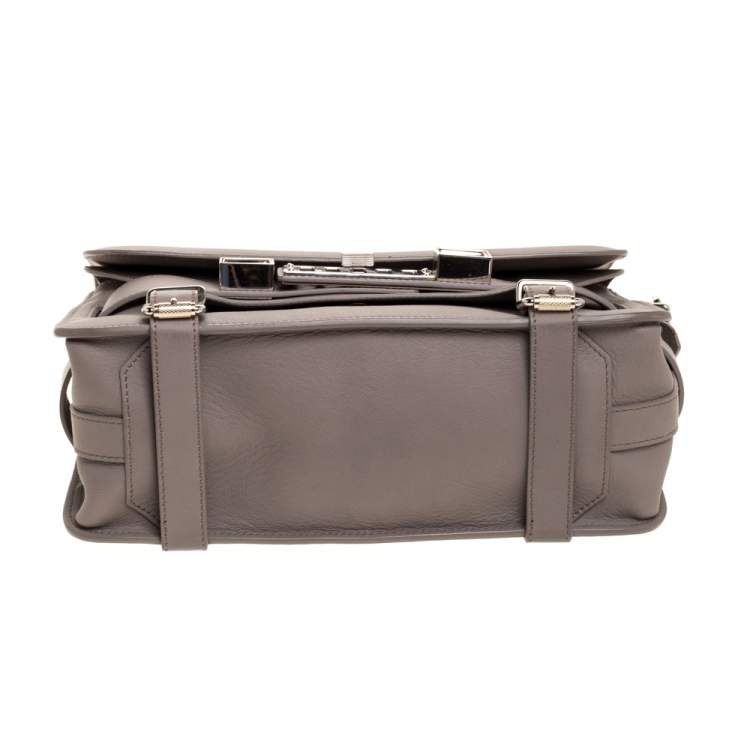 Pre Owned Proenza Schouler Grey Leather Mini Classic PS11 Shoulder Bag