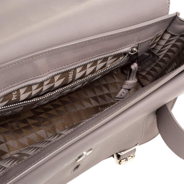 Pre Owned Proenza Schouler Grey Leather Mini Classic PS11 Shoulder Bag