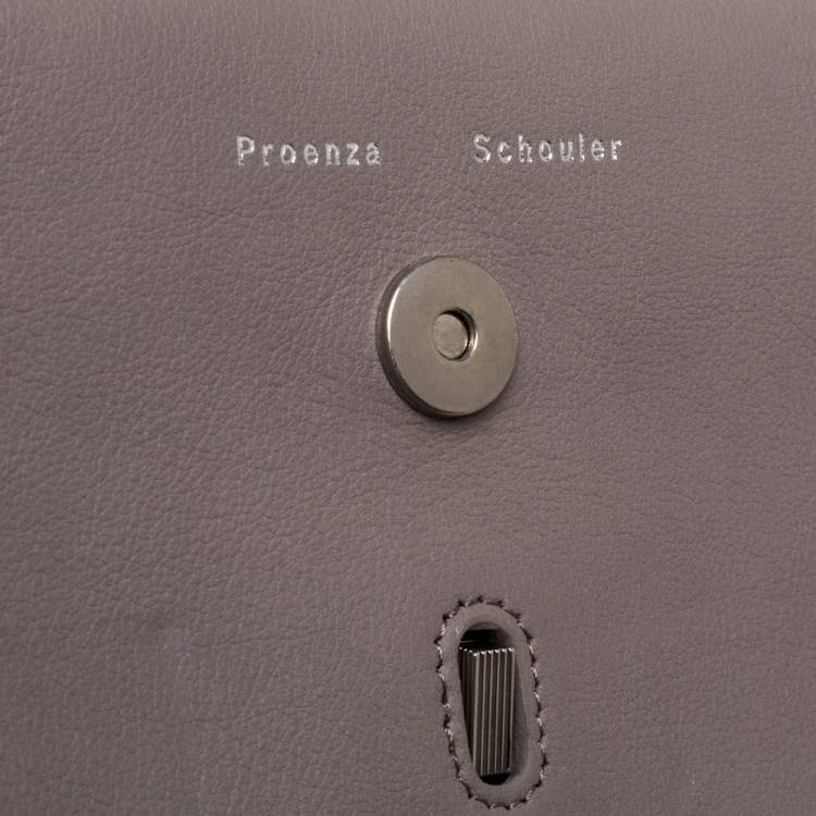 Pre Owned Proenza Schouler Grey Leather Mini Classic PS11 Shoulder Bag