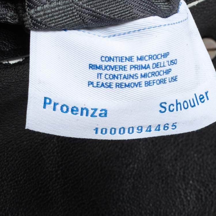 Pre Owned Pronza Schouler Black/White Leather and Canvas Medium PS1 Top Handle Bag