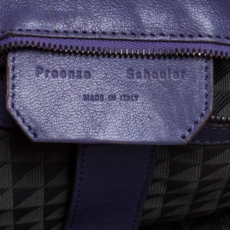 Pre Owned Proenza Schouler Purple Leather Large PS1 Top Handle Bag