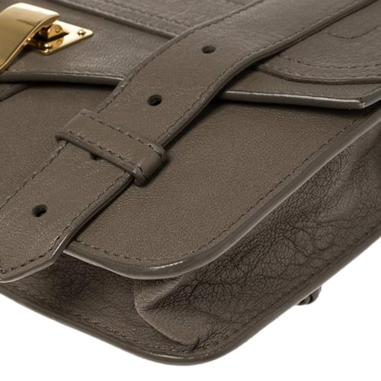 Pre Owned Proenza Schouler Dark Beige Leather Ps1 Wallet on Chain