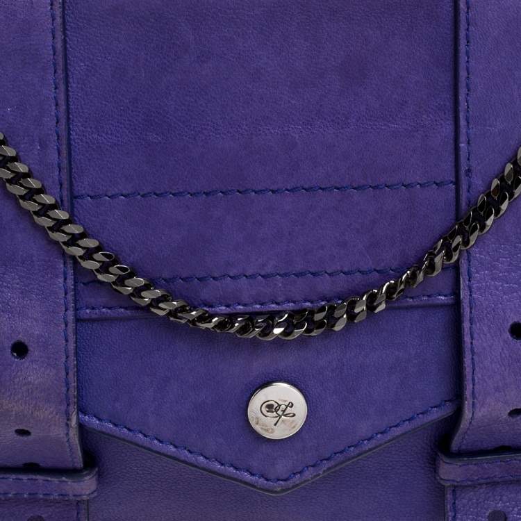 Pre Owned Proenza Schouler Blue Leather PS1 Wallet On Chain