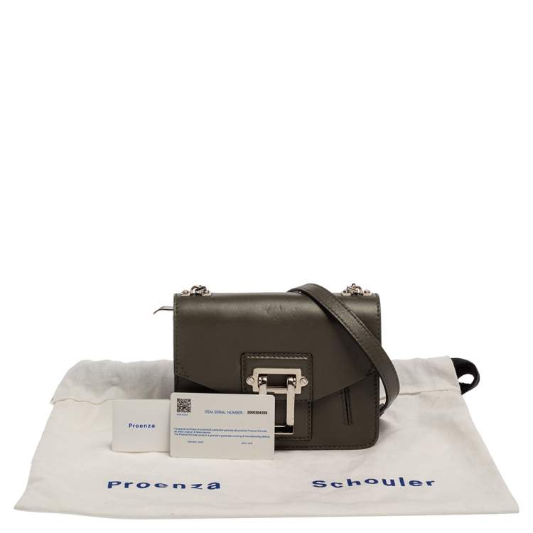 Pre Owned Proenza Schouler Green Leather Hava Chain Crossbody Bag