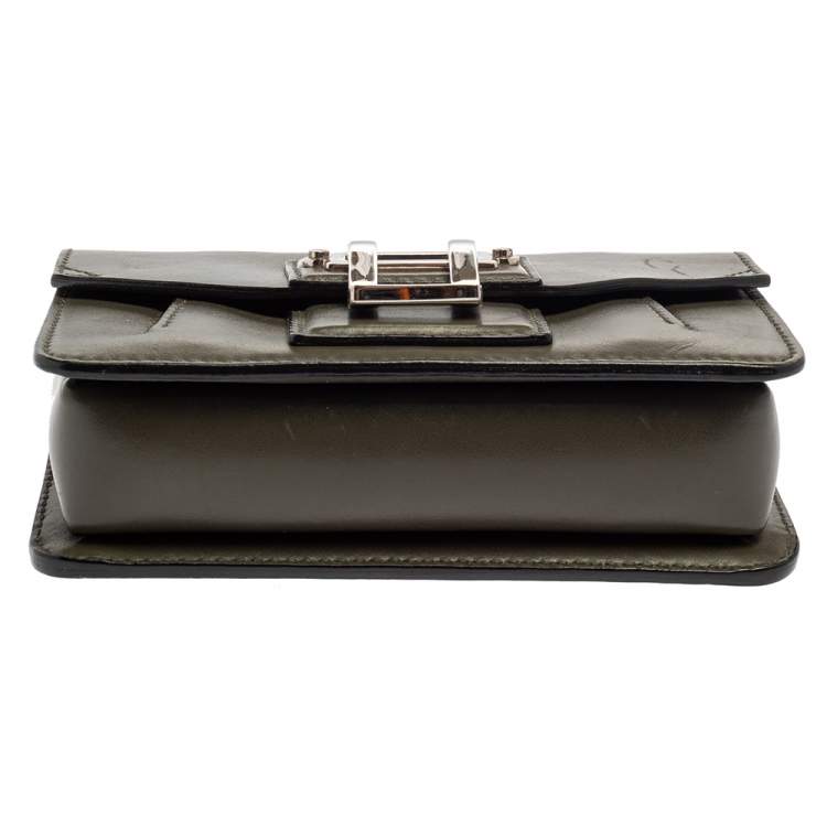 Pre Owned Proenza Schouler Green Leather Hava Chain Crossbody Bag