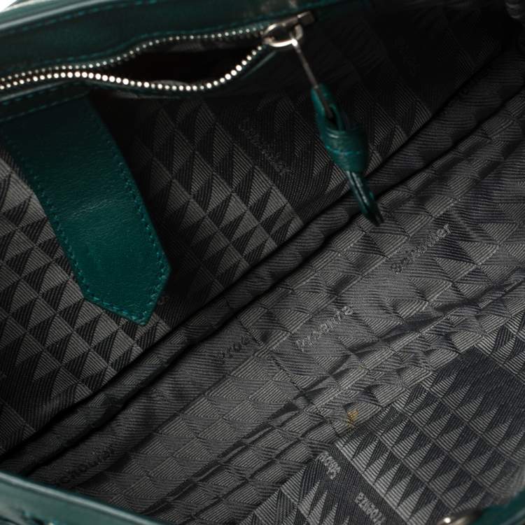 Pre Owned Proenza Schouler Green Leather Medium PS1 Top Handle Bag