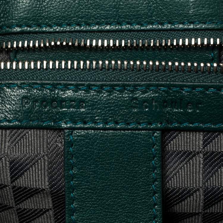 Pre Owned Proenza Schouler Green Leather Medium PS1 Top Handle Bag