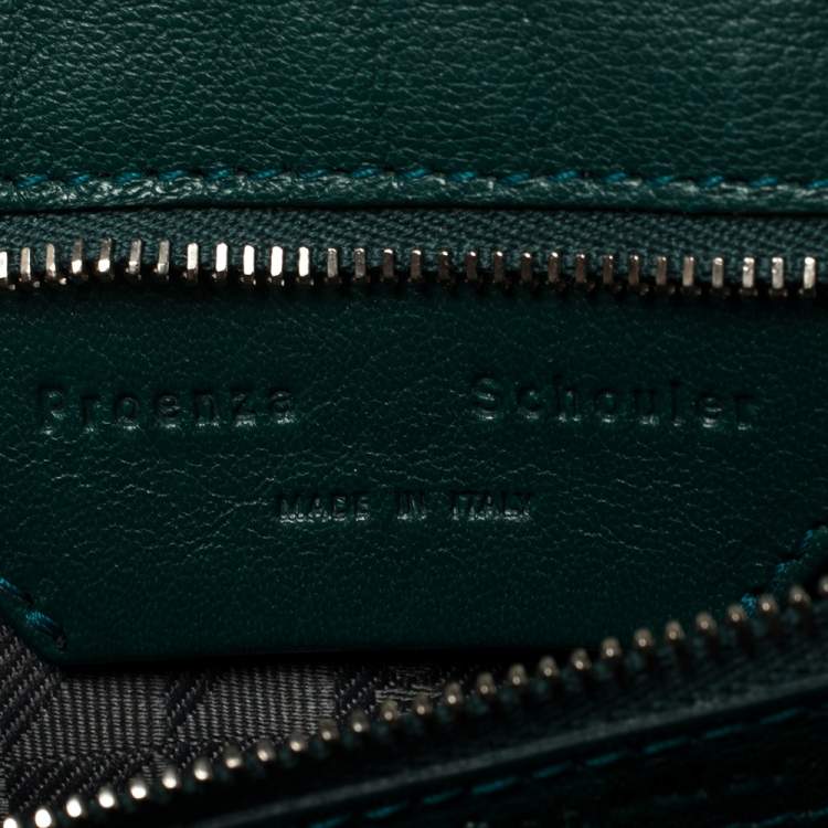 Pre Owned Proenza Schouler Green Leather Medium PS1 Top Handle Bag