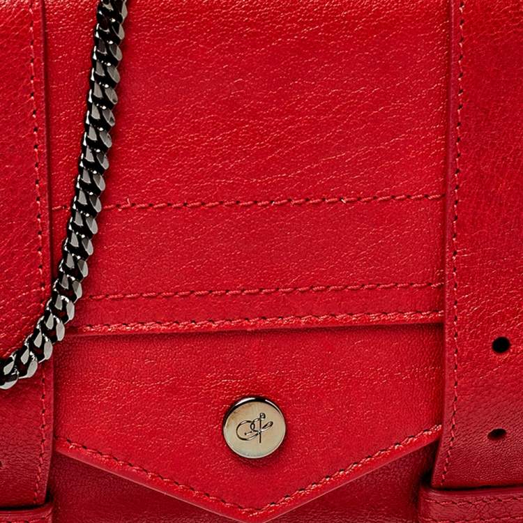Pre Owned Proenza Schouler Red Leather PS1 Wallet On Chain