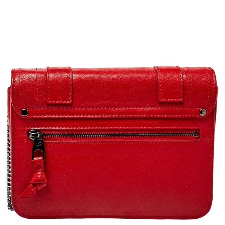 Pre Owned Proenza Schouler Red Leather PS1 Wallet On Chain