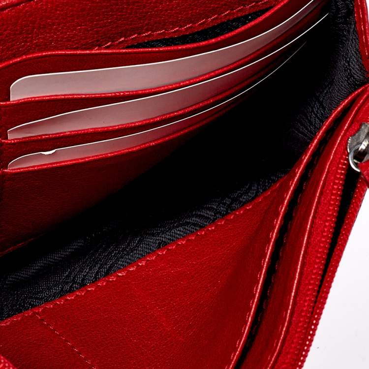 Pre Owned Proenza Schouler Red Leather PS1 Wallet On Chain