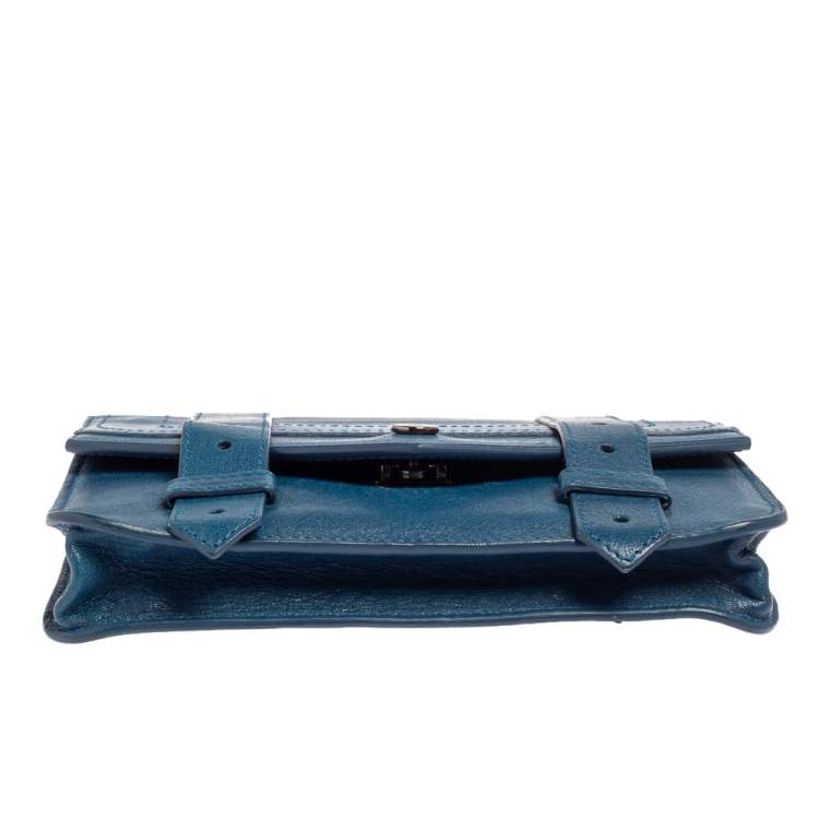 Pre Owned Proenza Schouler Blue Leather PS1 Crossbody Bag