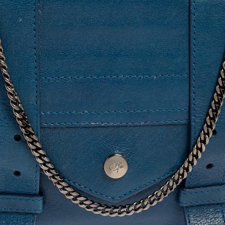 Pre Owned Proenza Schouler Blue Leather PS1 Crossbody Bag