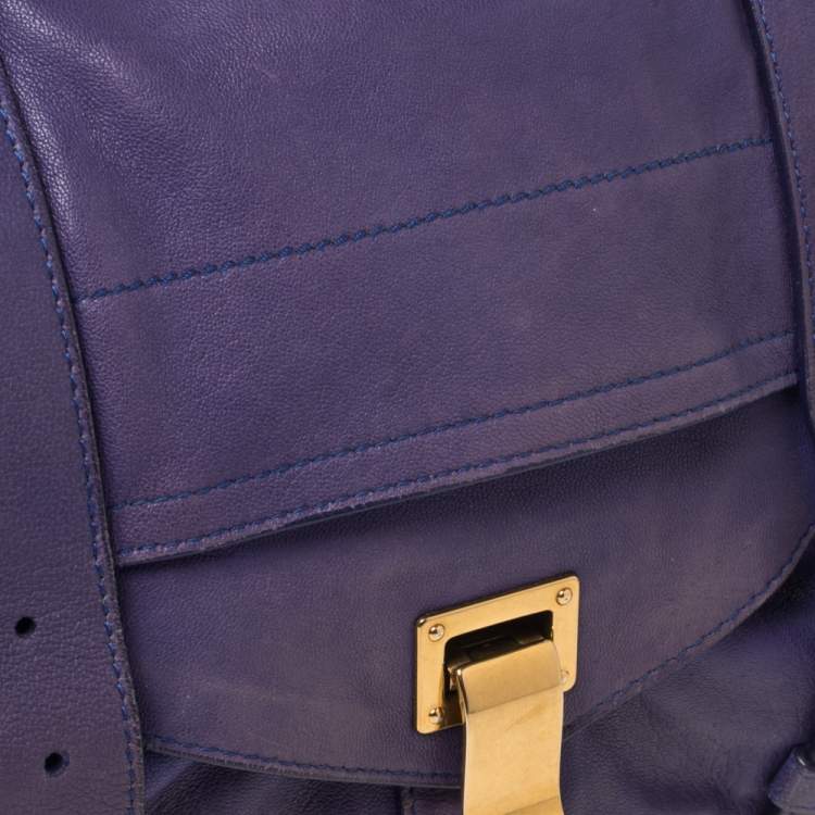 Pre Owned Proenza Schouler Purple Leather Large PS1 Top Handle Bag