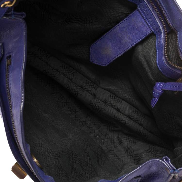 Pre Owned Proenza Schouler Purple Leather Large PS1 Top Handle Bag
