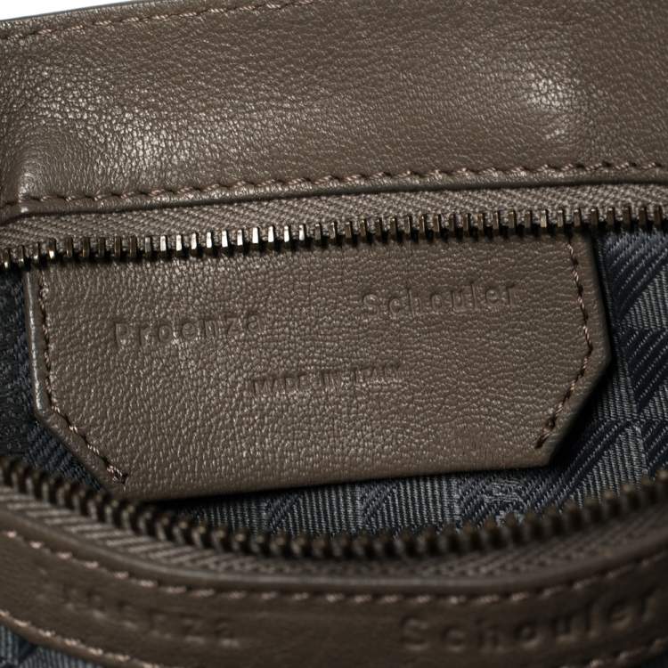 Pre Owned Proenza Schouler Grey Leather Medium PS1 Top Handle Bag