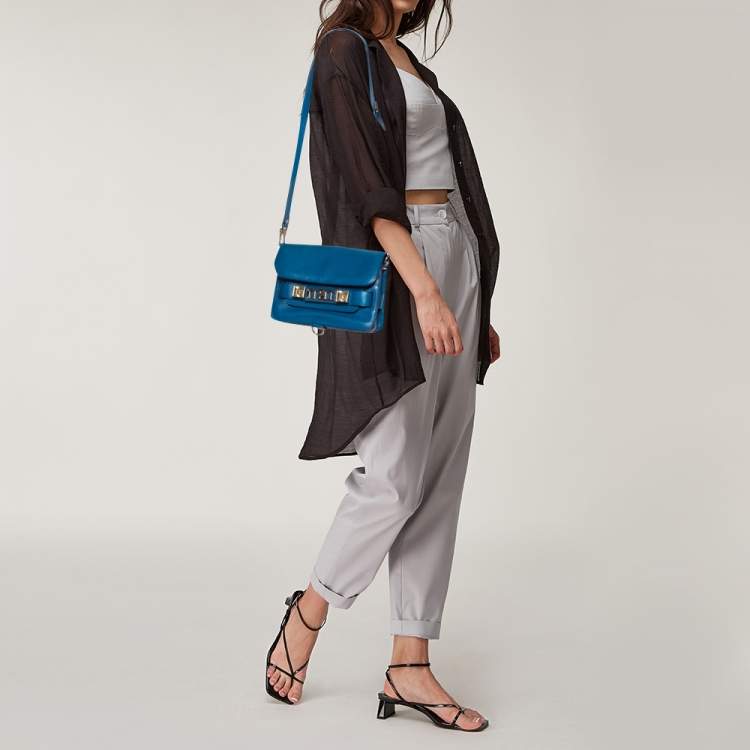 Pre Owned Proenza Schouler Blue Leather Mini Classic PS11 Shoulder Bag