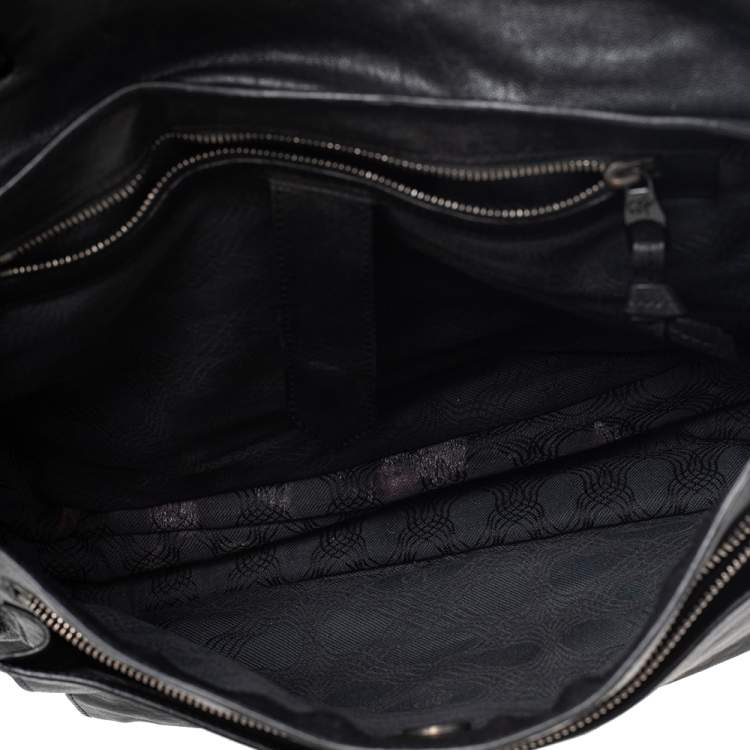 Pre Owned Proenza Schouler Black Leather Large PS1 Top Handle Bag