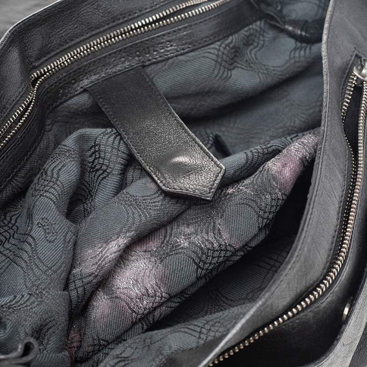 Pre Owned Proenza Schouler Black Leather Large PS1 Top Handle Bag