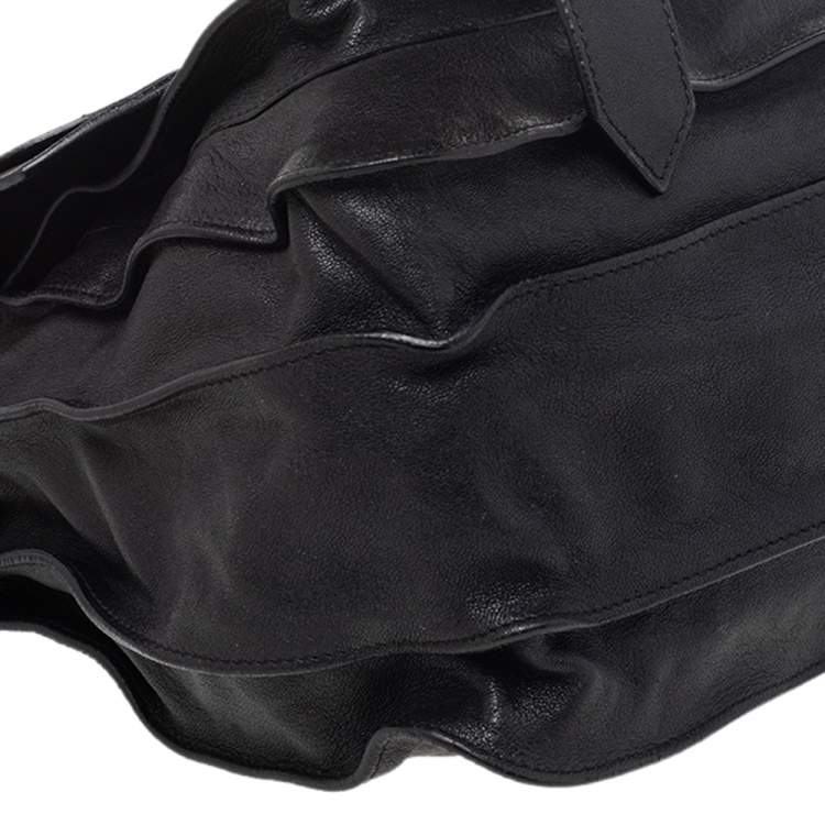 Pre Owned Proenza Schouler Black Leather Large PS1 Top Handle Bag