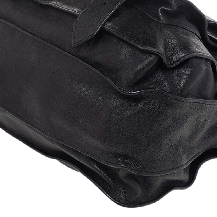 Pre Owned Proenza Schouler Black Leather Large PS1 Top Handle Bag