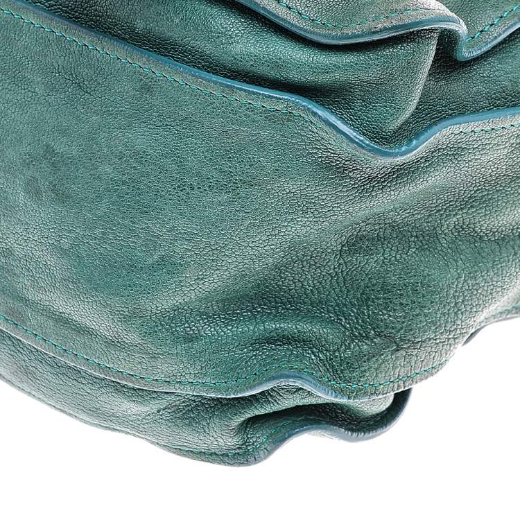 Pre Owned Proenza Schouler Green Leather PS1 Medium Top Handle Bag