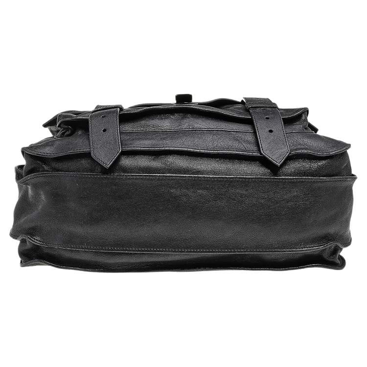 Pre Owned Proenza Schouler Black Leather Large PS1 Top Handle Bag
