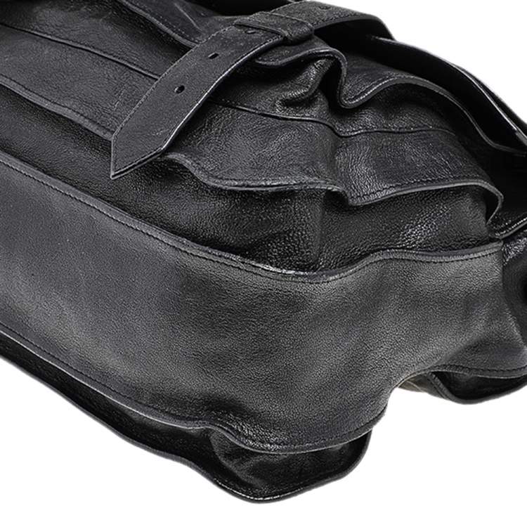 Pre Owned Proenza Schouler Black Leather Large PS1 Top Handle Bag
