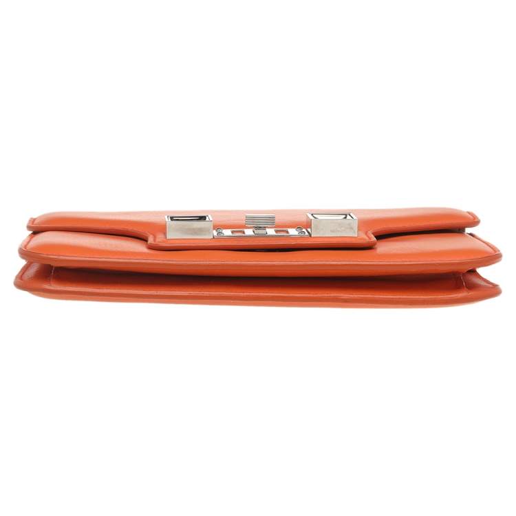 Pre Owned Proenza Schouler Orange Leather PS11 Chain Clutch