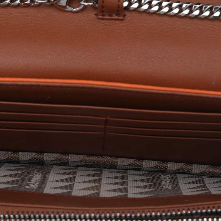 Pre Owned Proenza Schouler Orange Leather PS11 Chain Clutch
