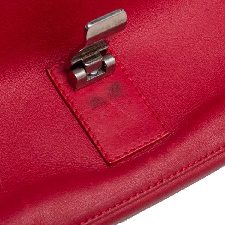Pre Owned Proenza Schouler Red Leather  Ps Courier Shoulder Bag