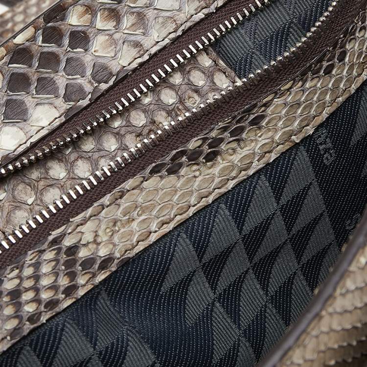 Pre Owned Proenza Schouler Beige/Brown Python Leather PS1 Tiny Python Top Handle Bag 
