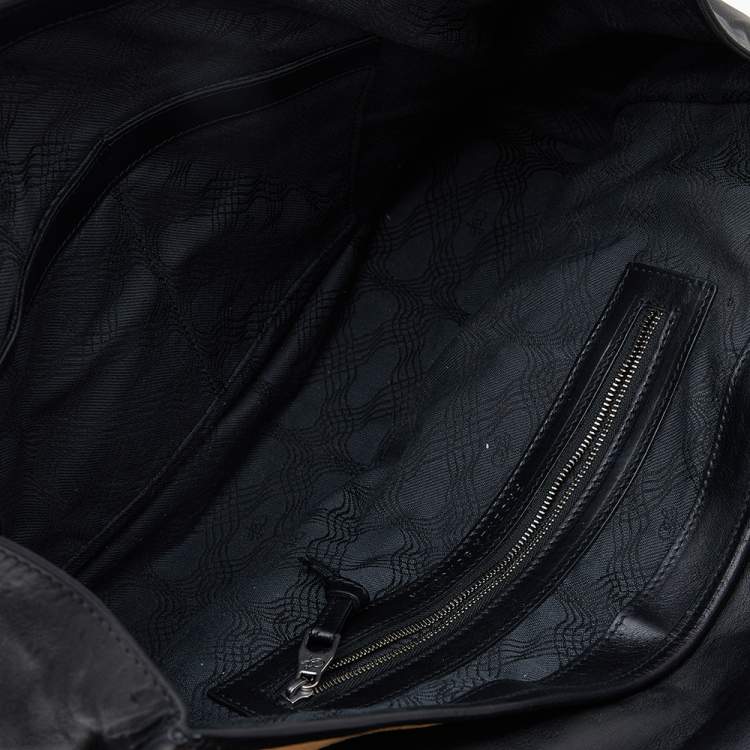 Pre Owned Proenza Schouler Black/Beige Raffia And Leather PS1 Keepall Bag