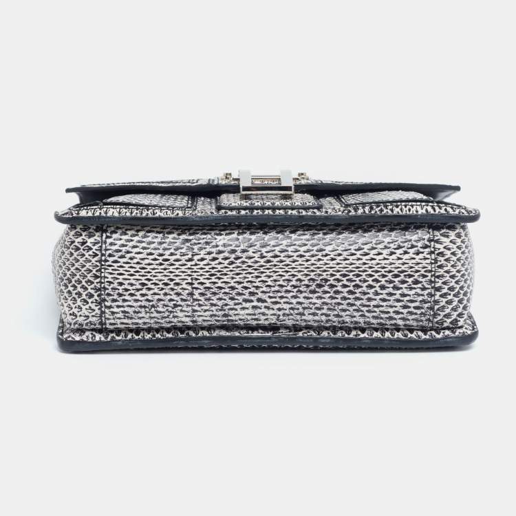 Pre Owned Proenza Schouler Black/White Python Hava Chain Bag