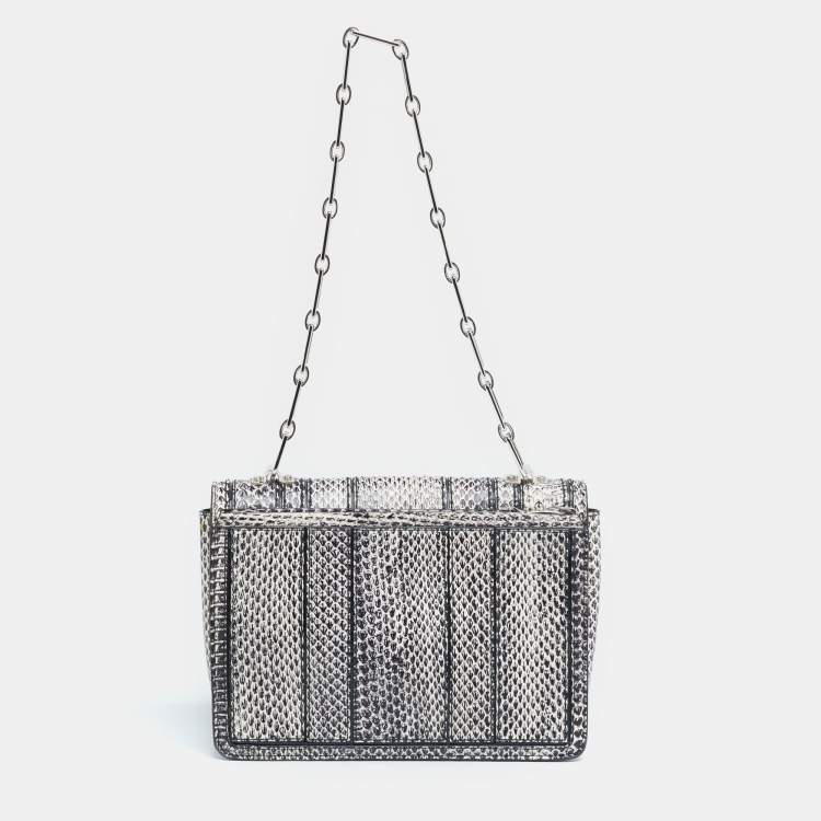 Pre Owned Proenza Schouler Black/White Python Hava Chain Bag