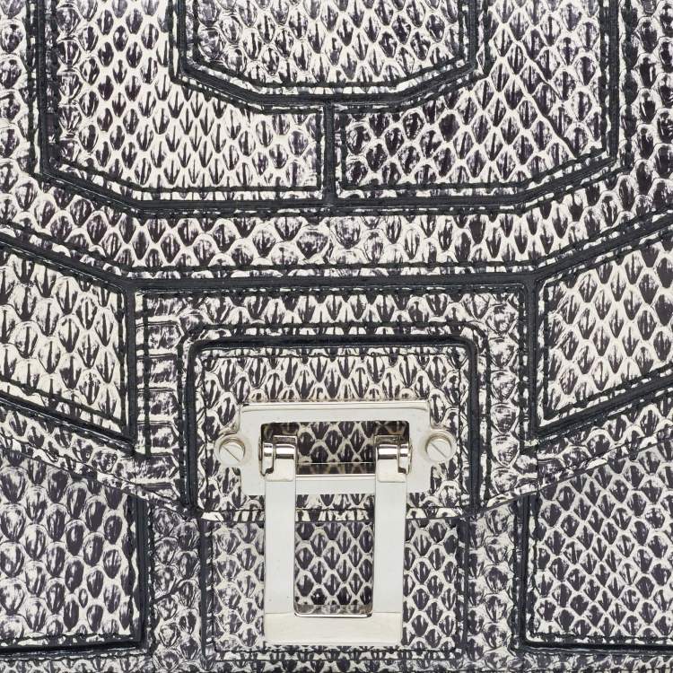 Pre Owned Proenza Schouler Black/White Python Hava Chain Bag