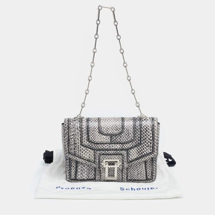Pre Owned Proenza Schouler Black/White Python Hava Chain Bag