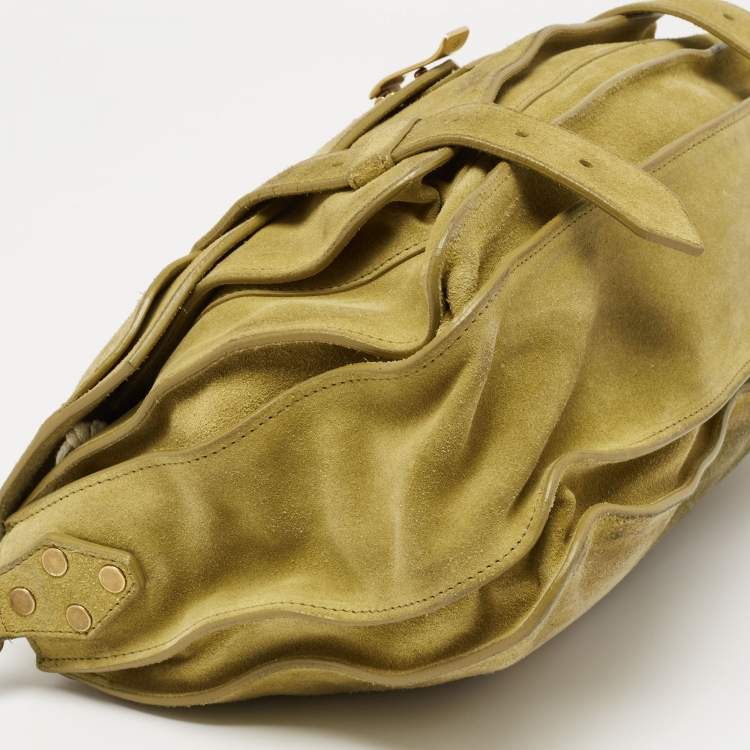 Pre Owned Proenza Schouler Green Suede PS1 Top Handle Bag