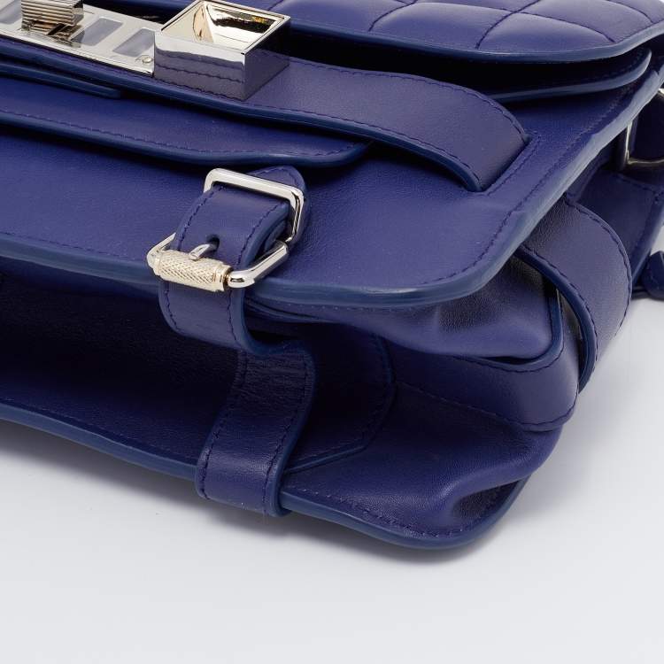 Pre Owned Proenza Schouler Blue Quilted Leather BG 111th Anniversary PS11 Shoulder Bag
